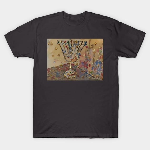 Liquid Gold Menorah T-Shirt by ninasilver